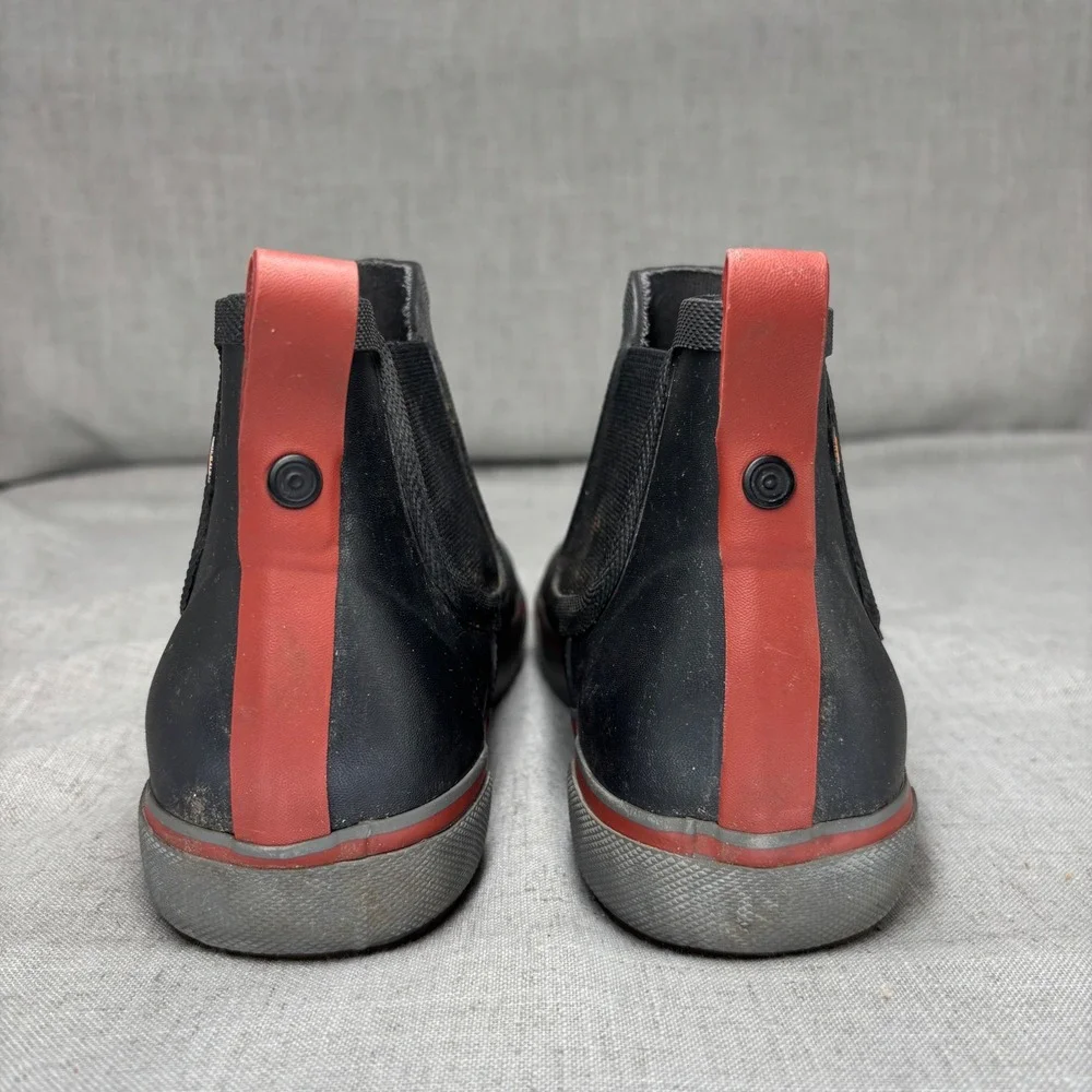 Bogs Kicker Rain II Black Red Waterproof Chelsea Boots Pull On Men's Size 9